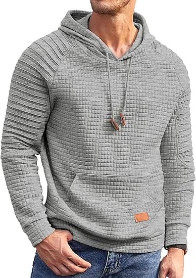 Quilted Hoodie, Grey