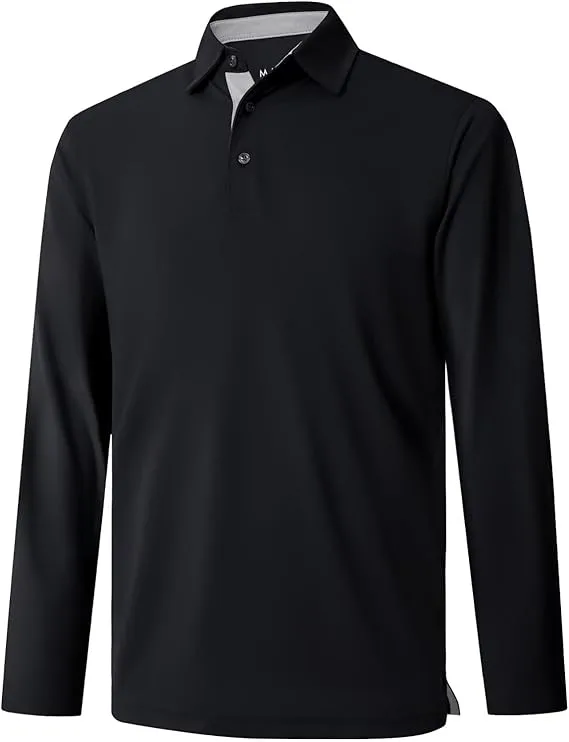 Long Sleeve Polo, Black