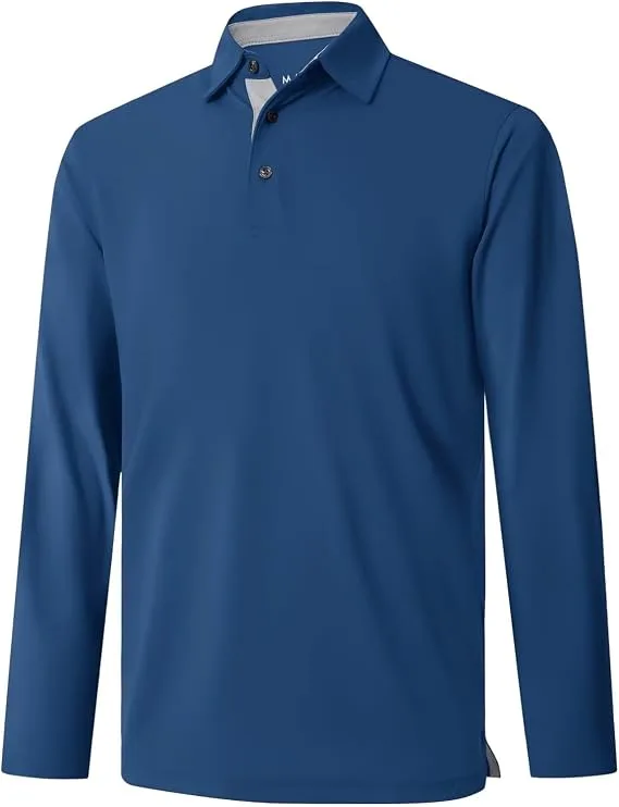 Long Sleeve Polo, Blue